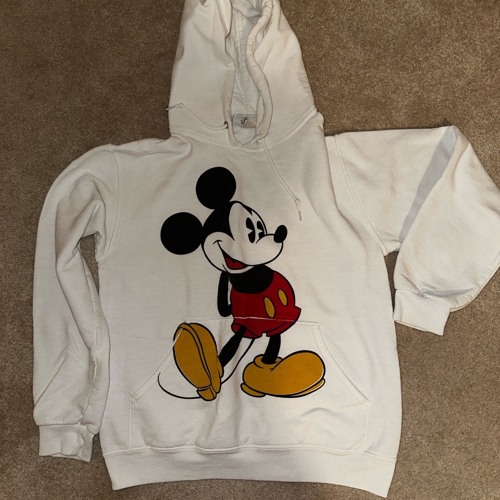 Disney White Hoodie with Logo Tag